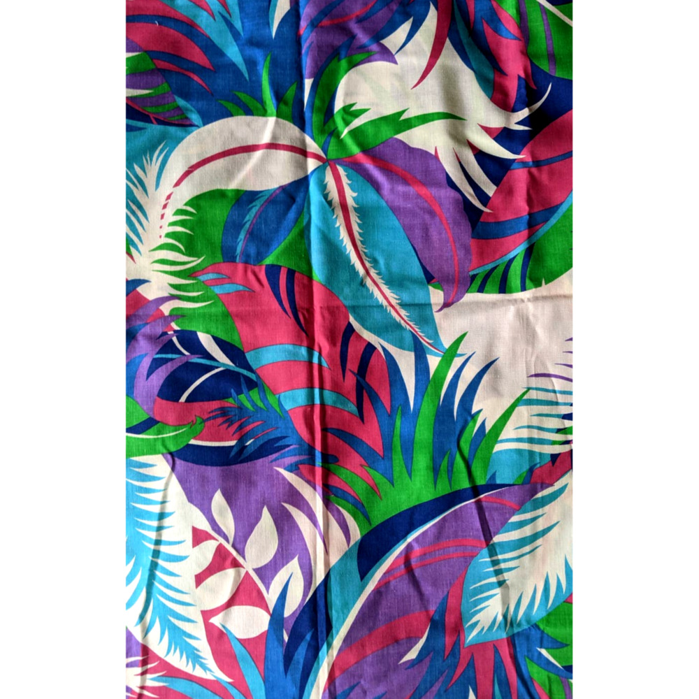 BOLD Vintage Tropical Floral Pattern Cotton Woven Fabric 80s 90's Hawaiian Print